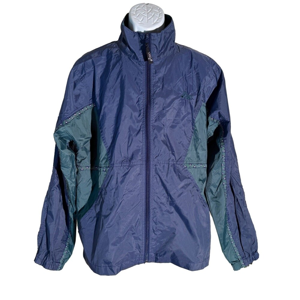 ASICS Long Sleeve Full Zip Vented Light Running Jacket‎ Blue Green Medium